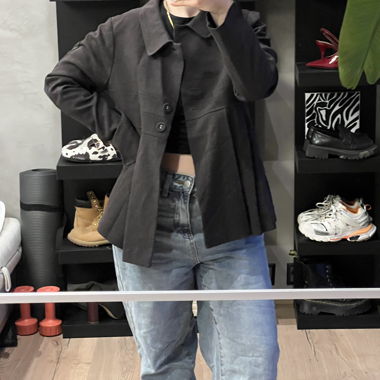 Short pleated black New Look jacket size 38