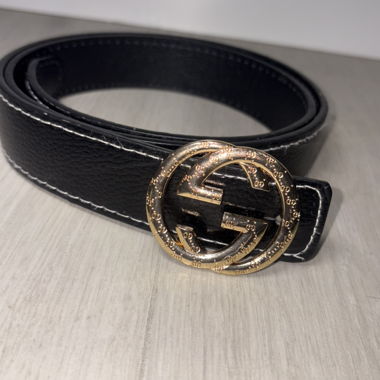 Black Belt with Gold Buckle