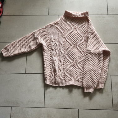 Maglione in maglia rosa chiaro