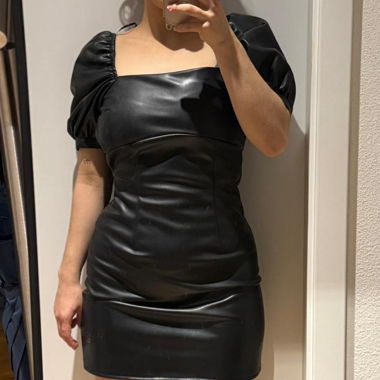 Abito in ecopelle H&M nero