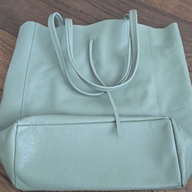 Mint green leather bag