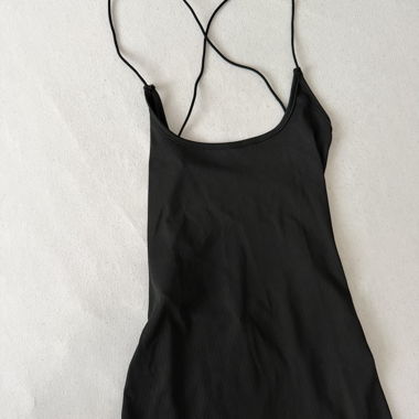 Black strappy backless dress