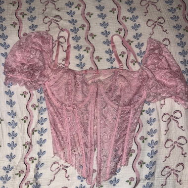 Coquette Pink Lace Corset-Top