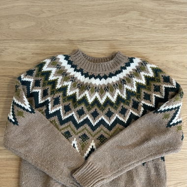 Pull beige et vert