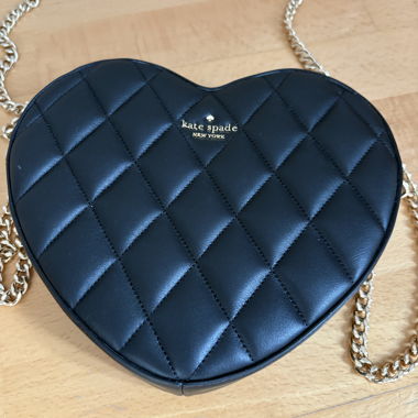 KateSpade heart-shaped crossbody bag black