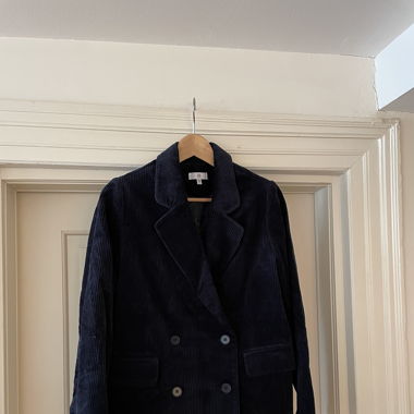 Oversized Cord Blazer Navyblue