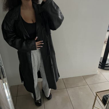 Trench aus echtem Leder