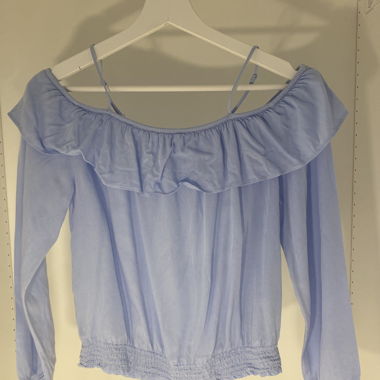 Light Blue Off-Shoulder Top