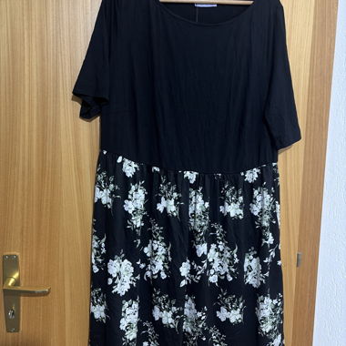 Black Dress with Floral Skirt