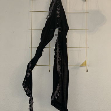 vintage Black ruffle scarf 