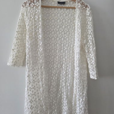 Cardigan di pizzo bianco