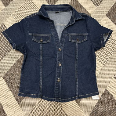 Chemise en jean à manches courtes Gr. S