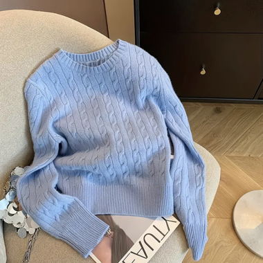 Pull torsadé violet