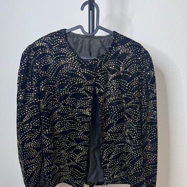 BLAZER VINTAGE velluto nero con dettagli oro
