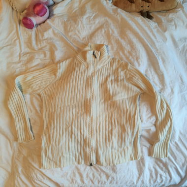 weiss/creme Ripp-Baumwolljacke
