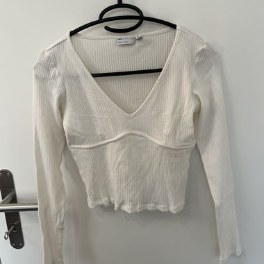 Cropped Langarmshirt Asos weiss