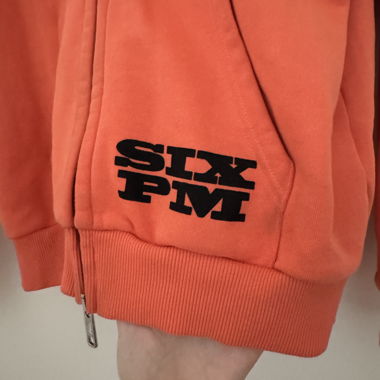 SIX PM hoodie con zip arancione