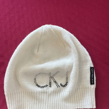 Calvin Klein Beanie Hat Winter Cream One Size