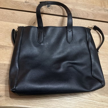 Borsa a mano in ecopelle nera