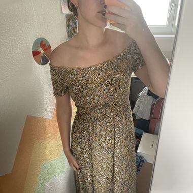 Yellow flower maxi dress