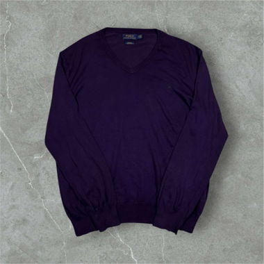 vintage polo ralph lauren v-neck sweatshirt purple