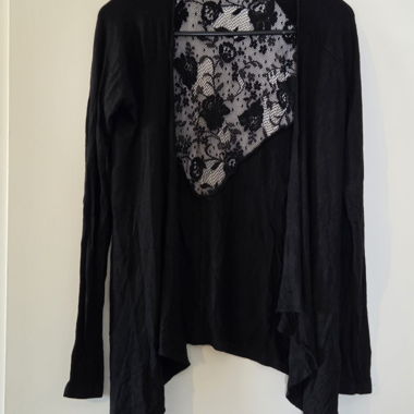 Spitzen-Cardigan schwarz