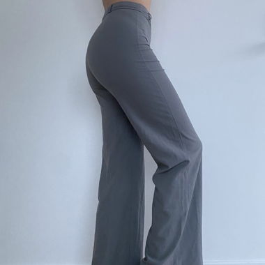 Grey Bershka Wide-Leg Fabric Pants