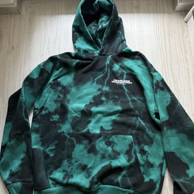 Sweat à capuche FSBN, imprimé éclair, vert, taille XL, unisexe