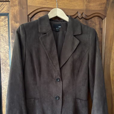 Blazer marron imitation daim 