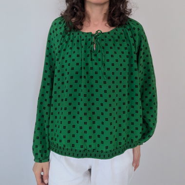 Camicia in seta a motivi verdi, 40