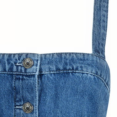 Robe midi en denim ALLSAINTS boutonnée devant EU32