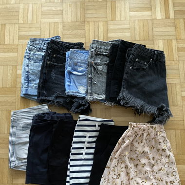 12 pieces: hotpants skirt jeans summer