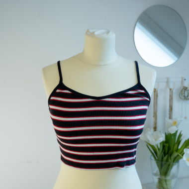 Striped Crop Top with Spaghetti Straps