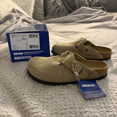 Birkenstock Boston Clogs Taupe