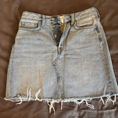 Blue denim skirt