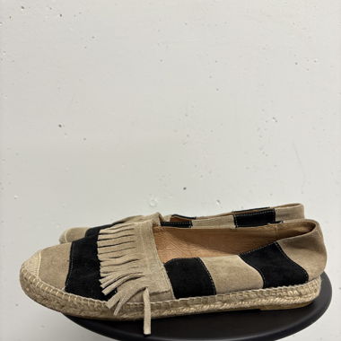 Kanna Espadrilles Gr. 40 Wildleder beige schwarz