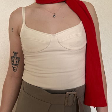 Cream Bustier Cami Top