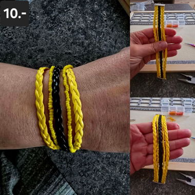 Bracelet en cuir et perles de rocaille - fait main