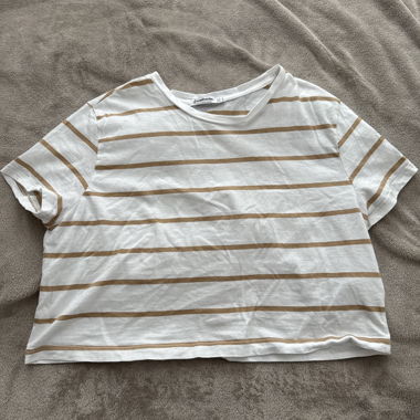 Gestreiftes cropped T-Shirt