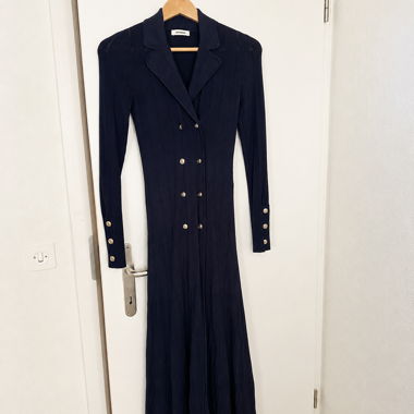 Sandro Knit Dress Dark Blue