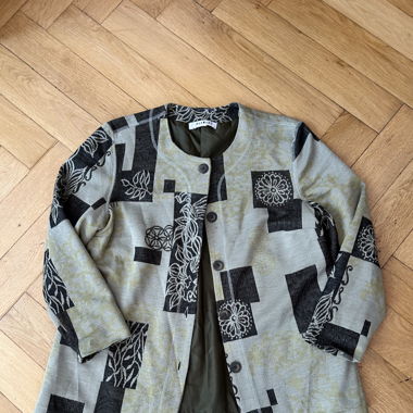 Vintage green floral blazer jacket