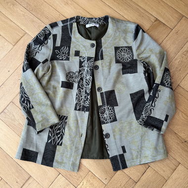 Vintage green floral blazer jacket
