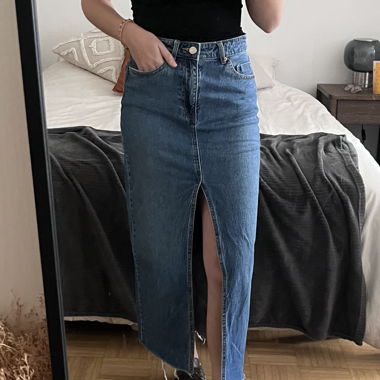 Jupe longue fendue jean