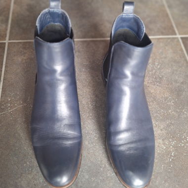 Bottes Chelsea en cuir bleu