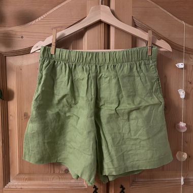 Shorts en lin vert