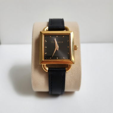 Montre Ted Baker carrée iconique doré, cadran noir