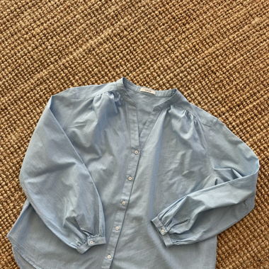 OPUS Bluse blau, fein gestreift, Grösse 36