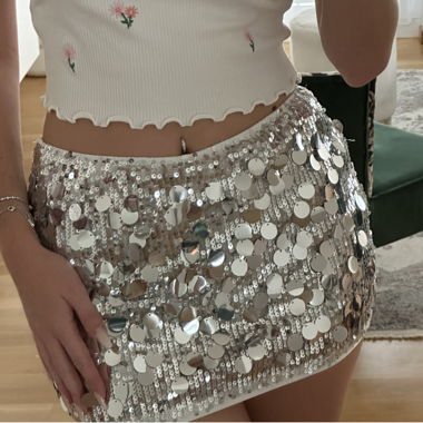 Minigonna con paillettes