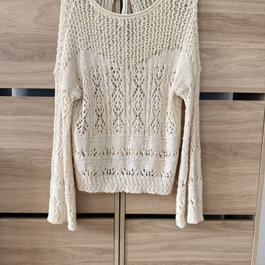 Long semi-transparent knit sweater