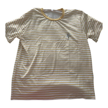 T-shirt a righe con ricamo